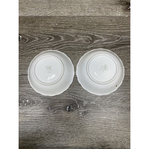 Coupe Fruit / Desert Bowl by CROWN HEIDEN 5.25” Set of 2 Gold Accent Porcelain - Picture 7 of 9